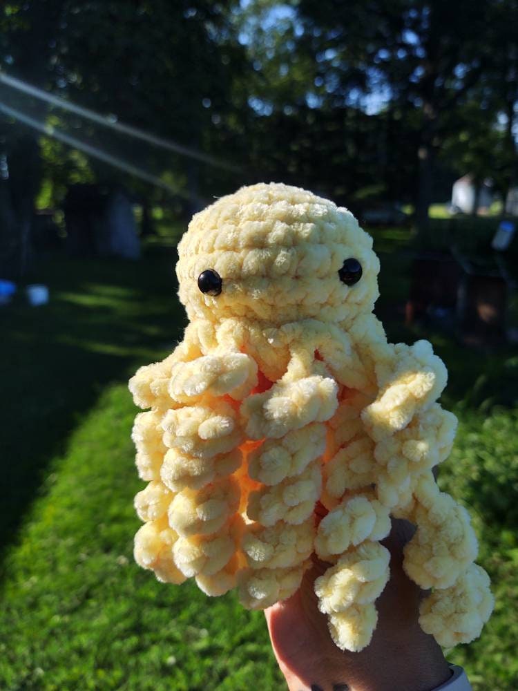 Crochet pastel velvet octopus plush
