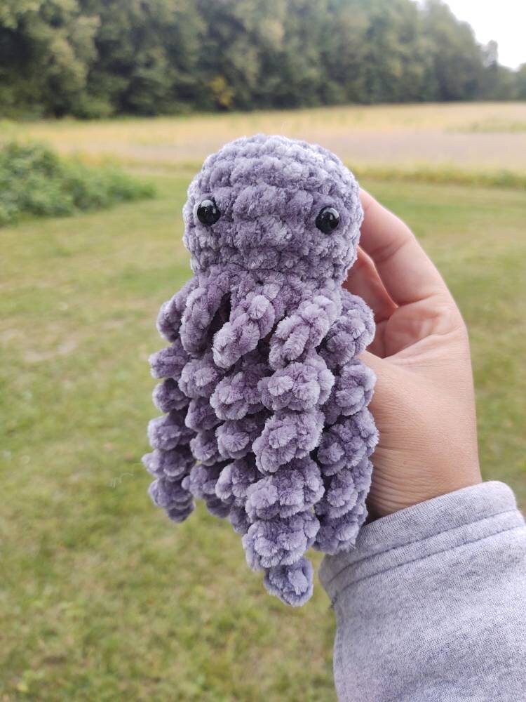 Crochet velvet octopus plush
