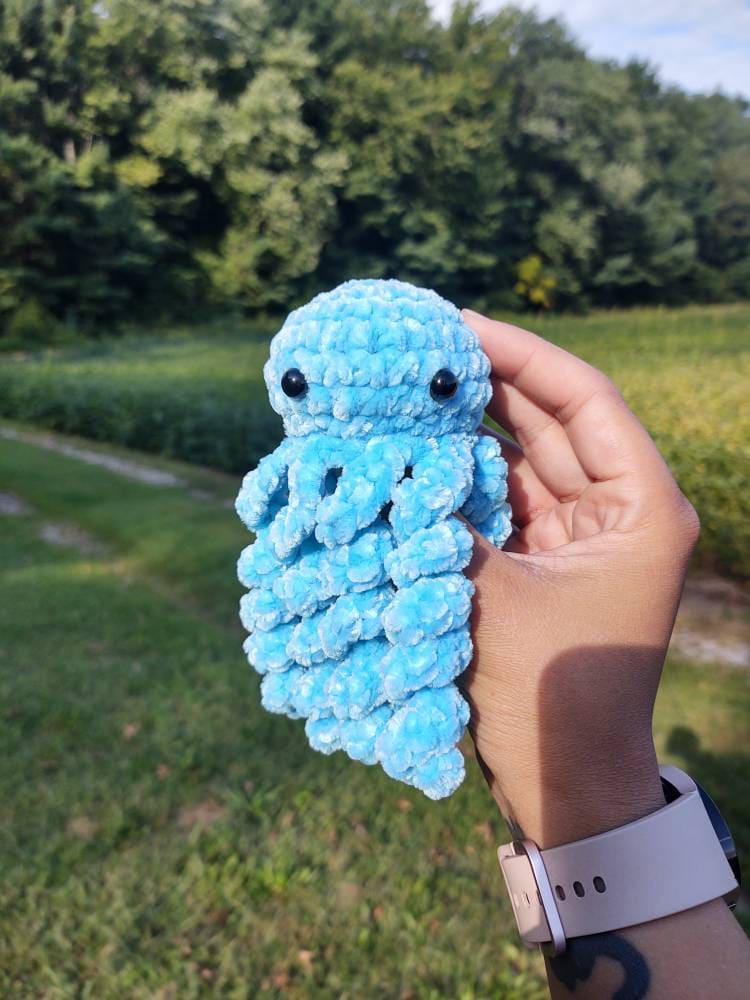 Crochet pastel velvet octopus plush