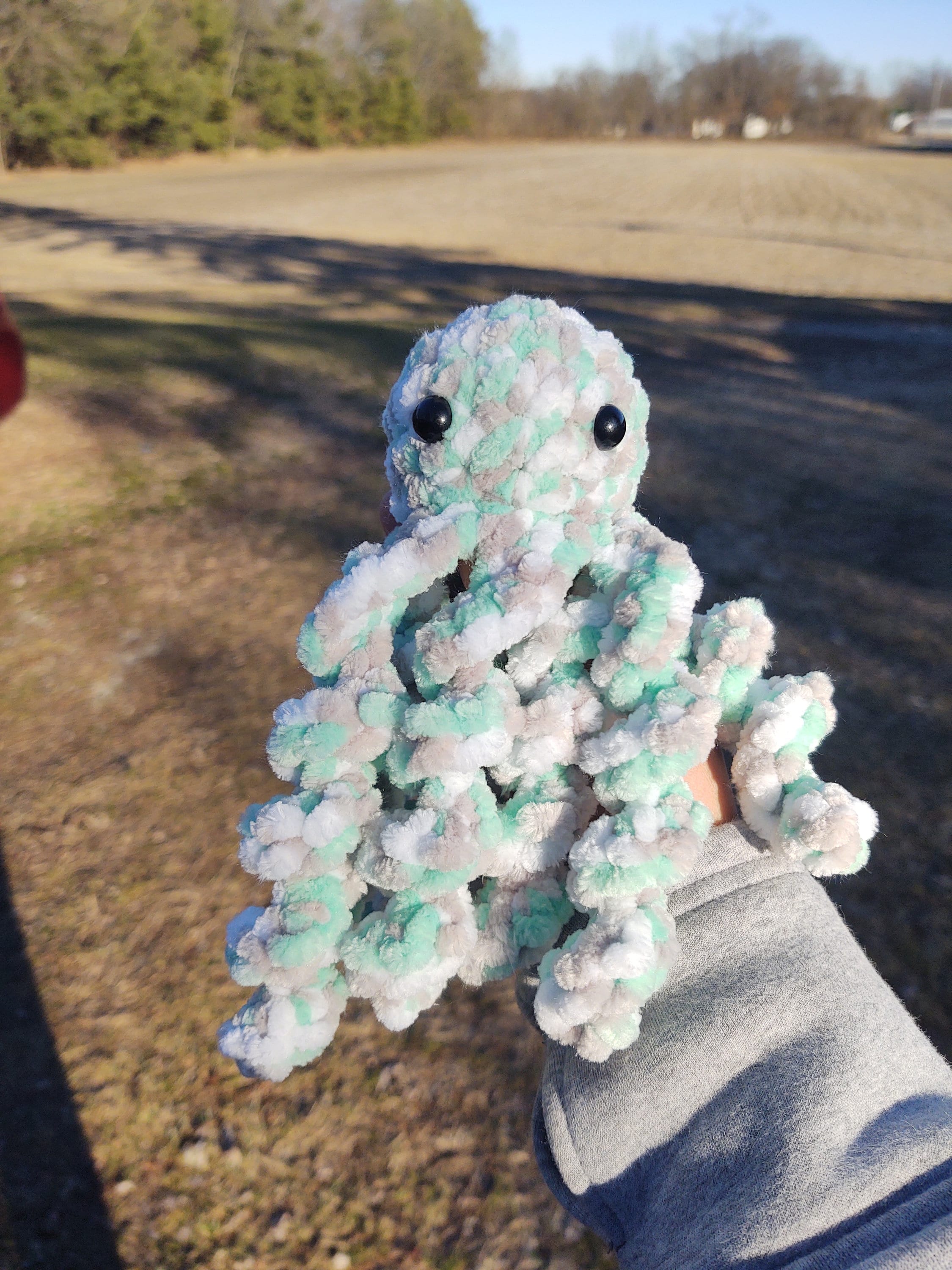 Crochet velvet octopus plush
