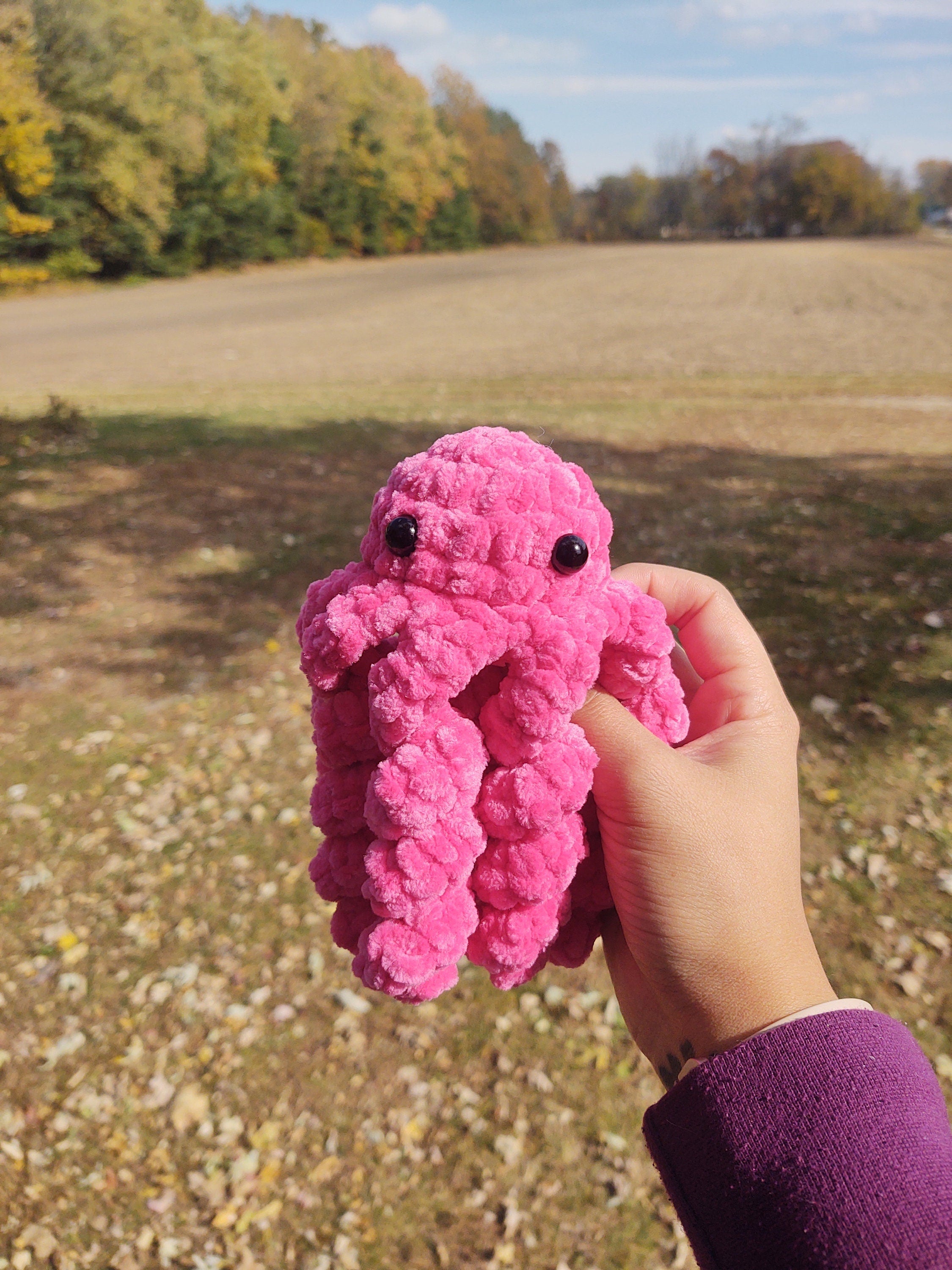 Crochet velvet octopus plush