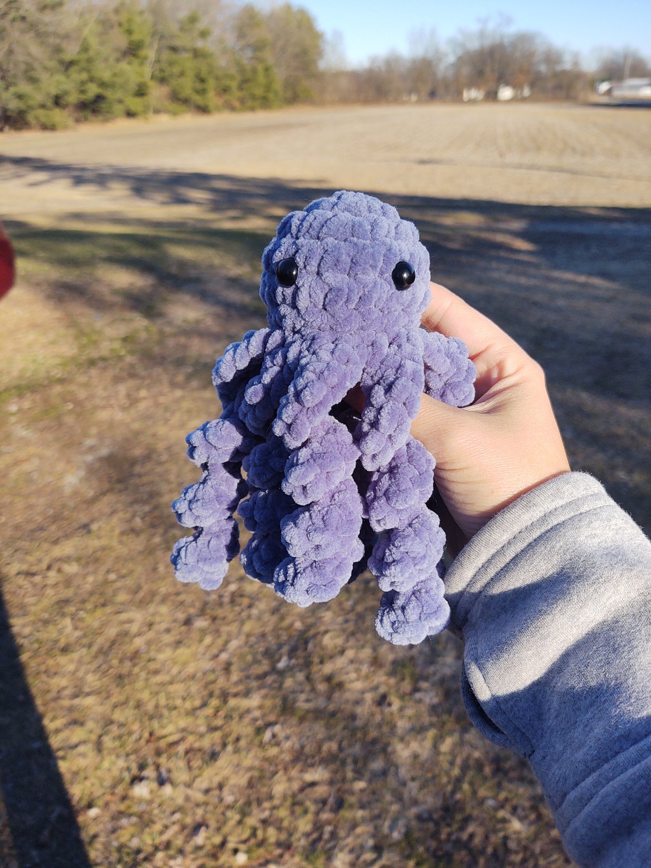 Crochet velvet octopus plush