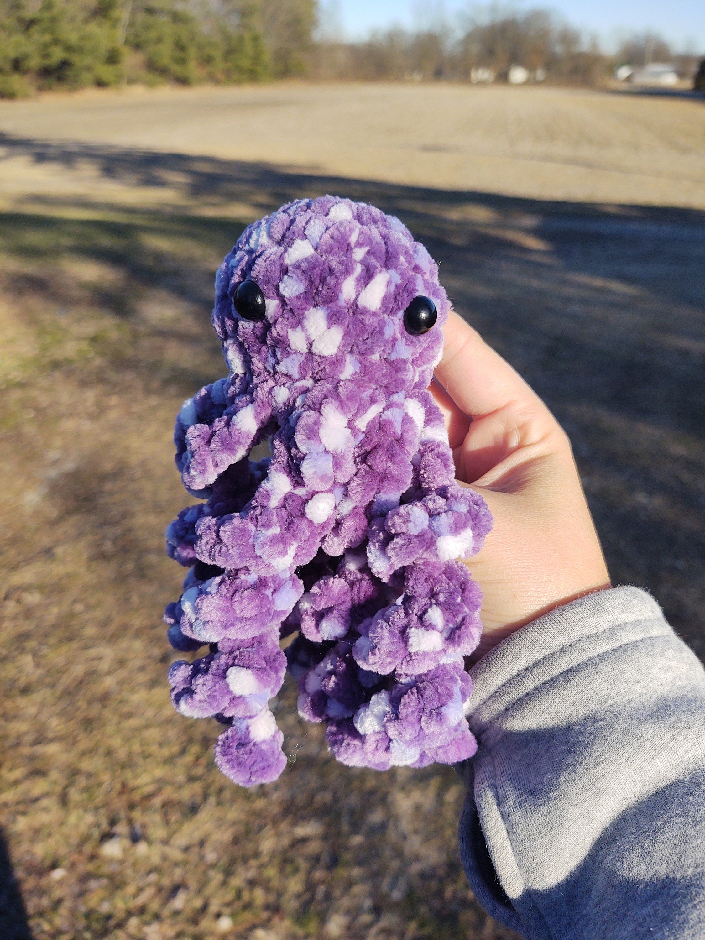 Crochet velvet octopus plush