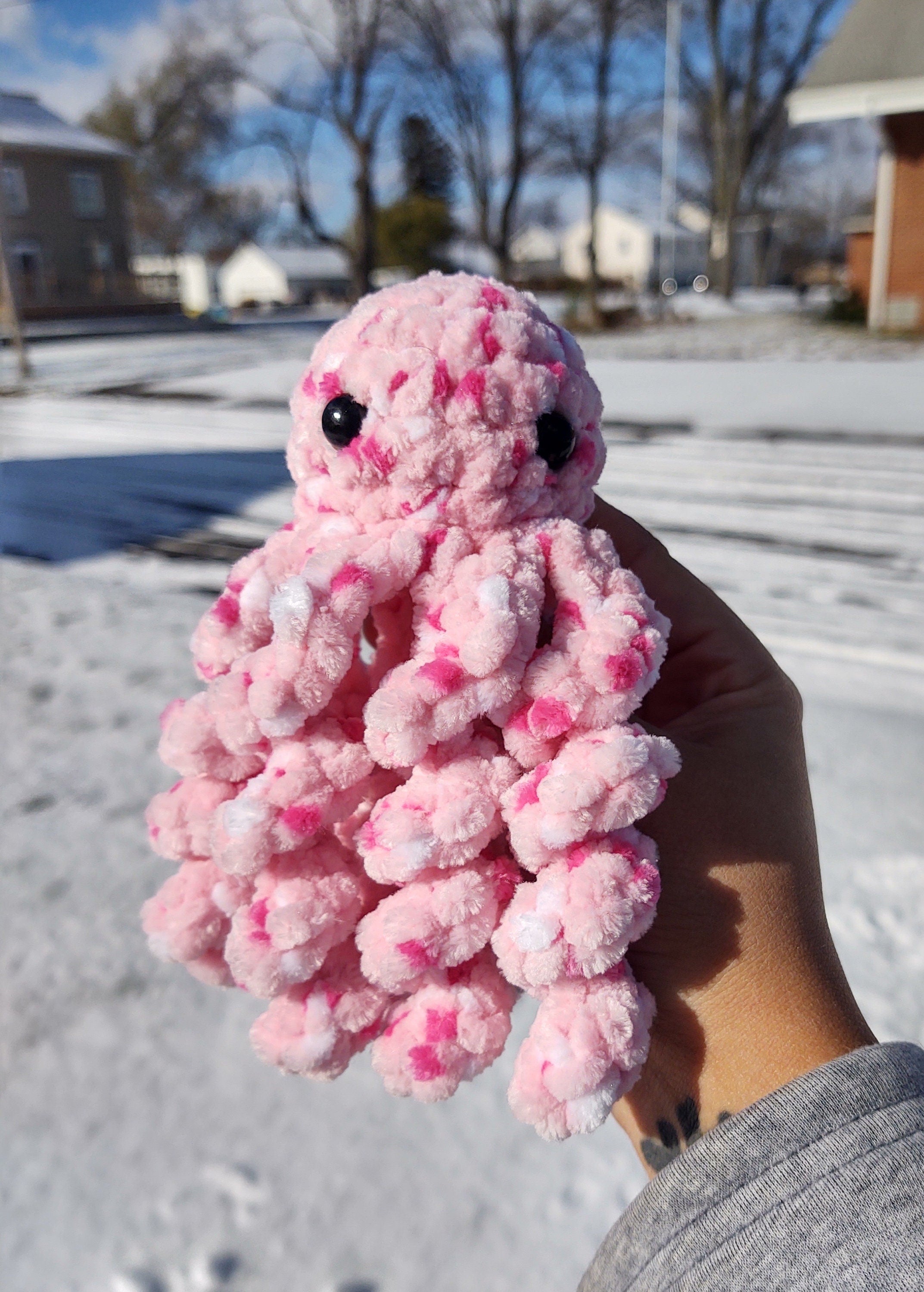 Crochet velvet octopus plush