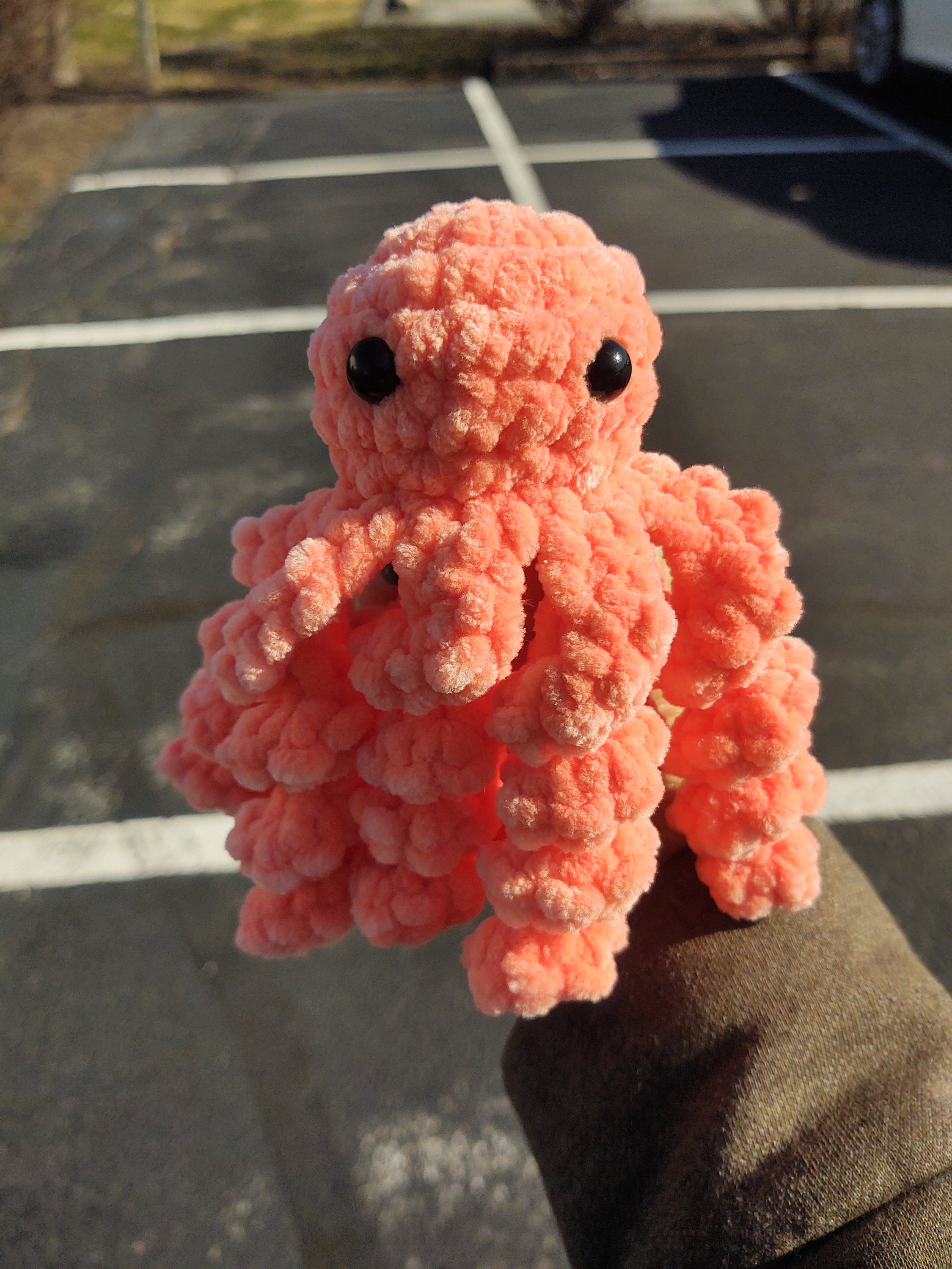 Crochet velvet octopus plush