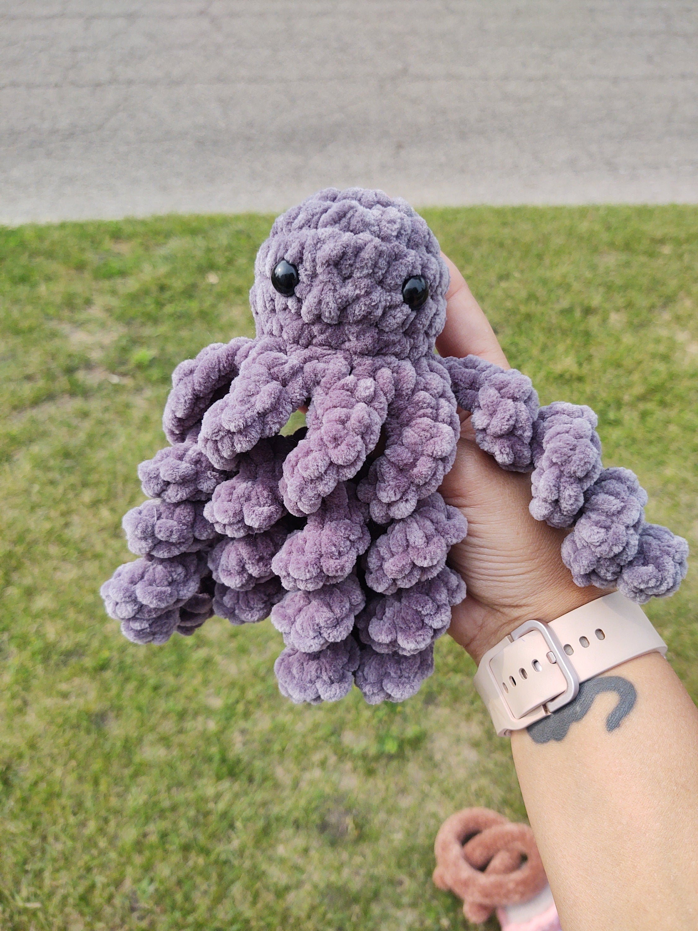 Crochet velvet octopus plush