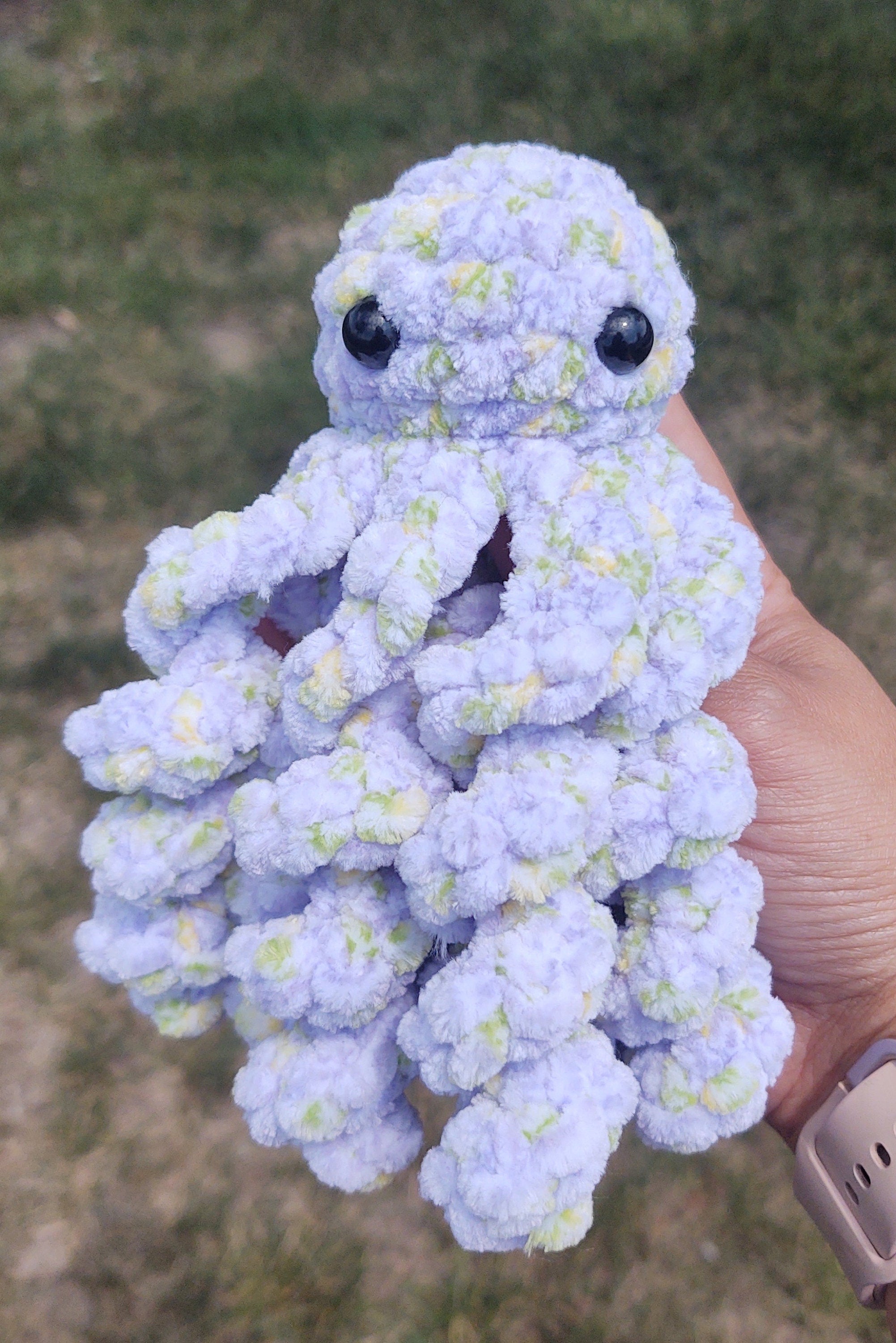 Crochet velvet octopus plush