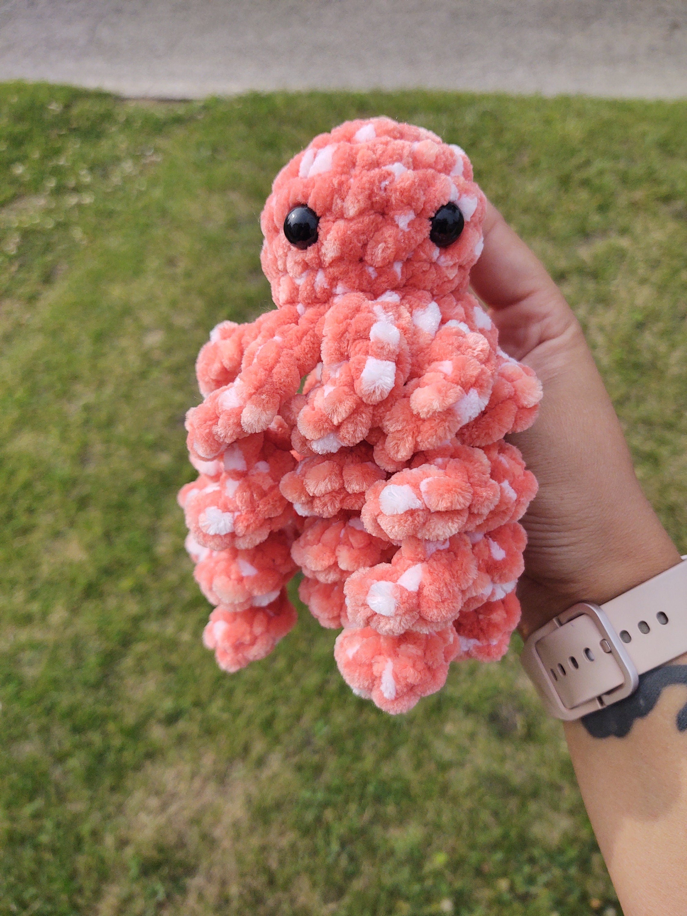 Crochet velvet octopus plush