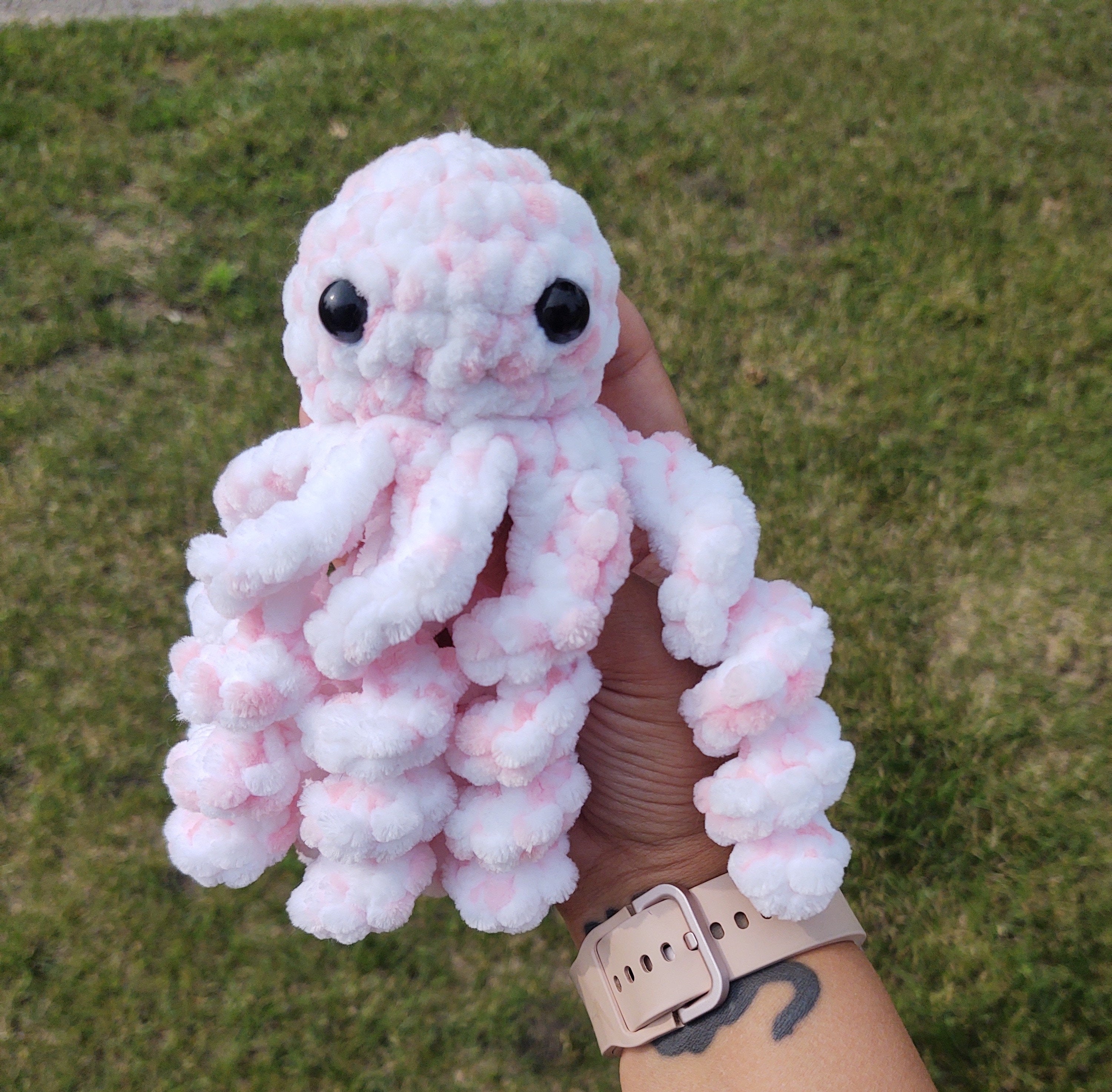 Crochet velvet octopus plush