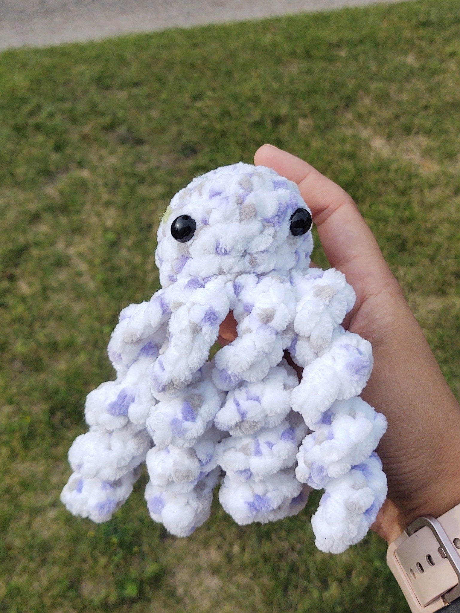 Crochet velvet octopus plush